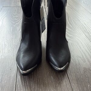 Universal Thread Black and Silver Ankle Booties